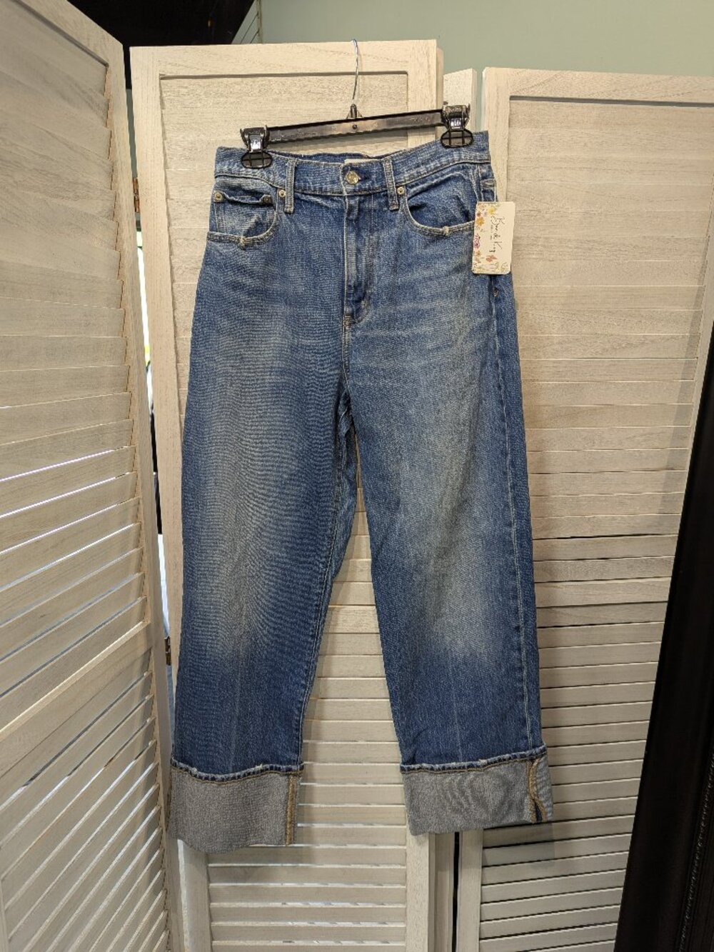 Daze Wide Leg Cuffed Jeans